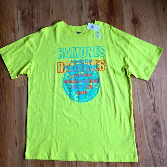 NEW Gender Neutral Licensed Pop-Culture Graphic Tee RAMONES T Shirt Green XXL - Picture 1 of 14